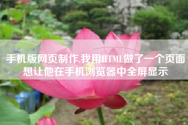 手机版网页制作,我用HTML做了一个页面想让他在手机浏览器中全屏显示