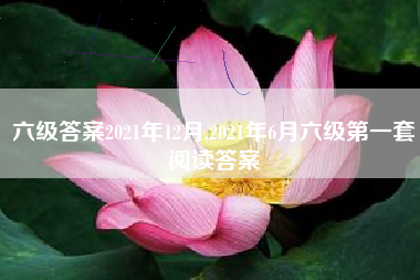 六级答案2021年12月,2021年6月六级第一套阅读答案