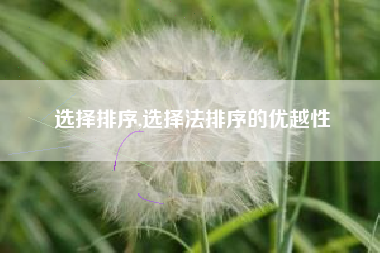 选择排序,选择法排序的优越性