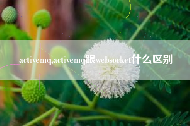 activemq,activemq跟websocket什么区别