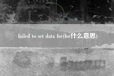 failed to set data for(for什么意思)