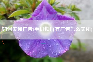 如何关闭广告(手机锁屏有广告怎么关闭)
