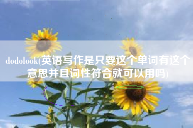 dodolook(英语写作是只要这个单词有这个意思并且词性符合就可以用吗)
