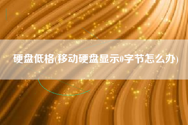 硬盘低格(移动硬盘显示0字节怎么办)