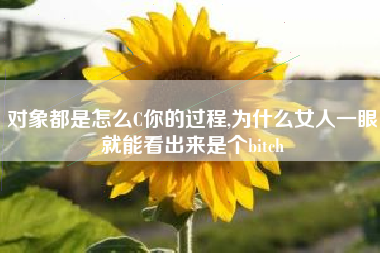 对象都是怎么C你的过程,为什么女人一眼就能看出来是个bitch