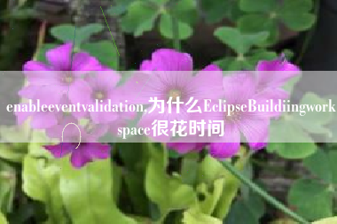 enableeventvalidation,为什么EclipseBuildiingworkspace很花时间