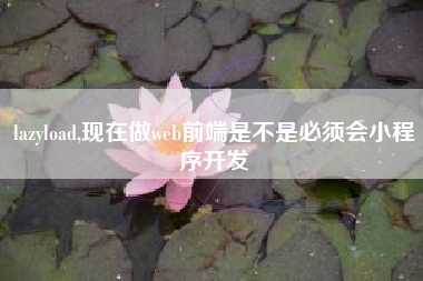 lazyload,现在做web前端是不是必须会小程序开发