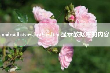 androidlistview,ListViewItem显示数据库的内容