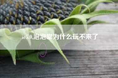 ie5.0,泡泡堂为什么玩不来了