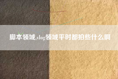 脚本领域,vlog领域平时都拍些什么啊