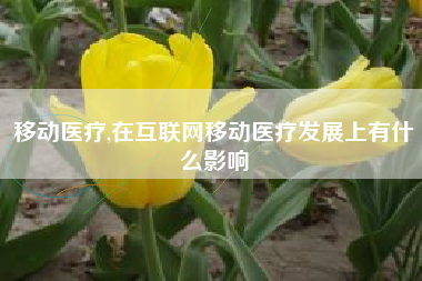 移动医疗,在互联网移动医疗发展上有什么影响