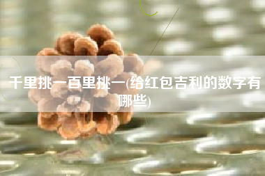 千里挑一百里挑一(给红包吉利的数字有哪些)