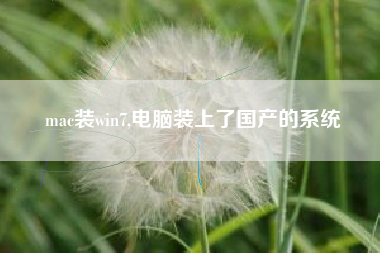mac装win7,电脑装上了国产的系统