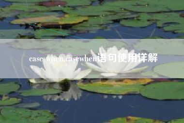 case when,casewhen语句使用详解