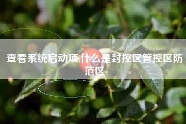 查看系统启动项,什么是封控区管控区防范区