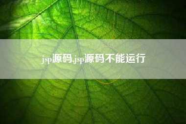 jsp源码,jsp源码不能运行