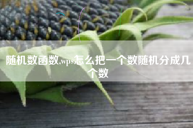 随机数函数,wps怎么把一个数随机分成几个数