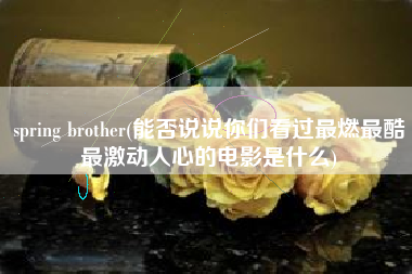 spring brother(能否说说你们看过最燃最酷最激动人心的电影是什么)