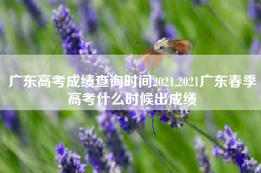 广东高考成绩查询时间2021,2021广东春季高考什么时候出成绩