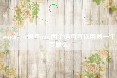 switch case语句(case两个语句可以用同一个变量么)
