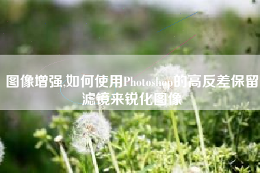 图像增强,如何使用Photoshop的高反差保留滤镜来锐化图像