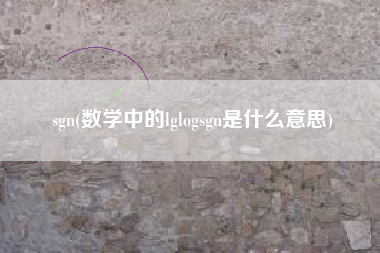 sgn(数学中的lglogsgn是什么意思)
