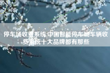 停车场收费系统,中国智能停车场车辆收费系统十大品牌都有那些