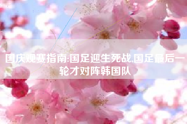 国庆观赛指南:国足迎生死战,国足最后一轮才对阵韩国队