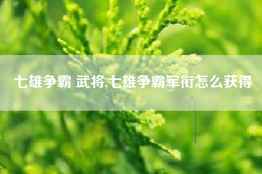 七雄争霸 武将,七雄争霸军衔怎么获得