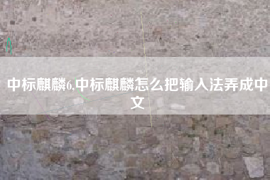 中标麒麟6,中标麒麟怎么把输入法弄成中文