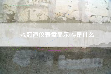 gv5,冠道仪表盘显示05g是什么