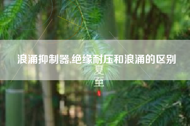 浪涌抑制器,绝缘耐压和浪涌的区别