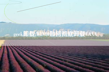 geek卸载,WIN10如何彻底卸载CAXA
