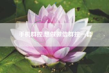 手机群控,想做微信群控一套