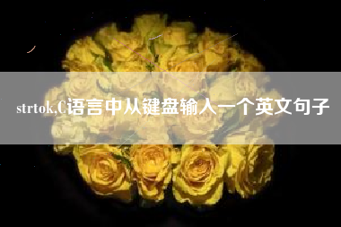strtok,C语言中从键盘输入一个英文句子