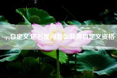qq自定义,匿名提问怎么获得自定义资格
