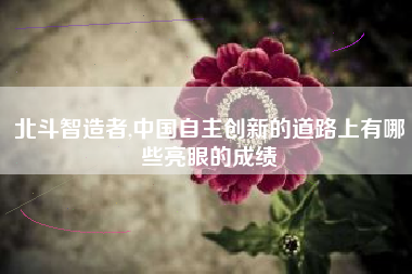 北斗智造者,中国自主创新的道路上有哪些亮眼的成绩