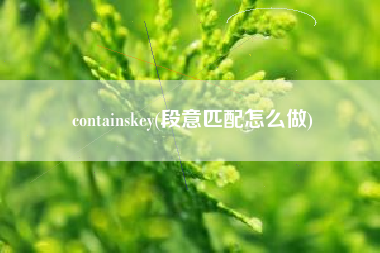 containskey(段意匹配怎么做)