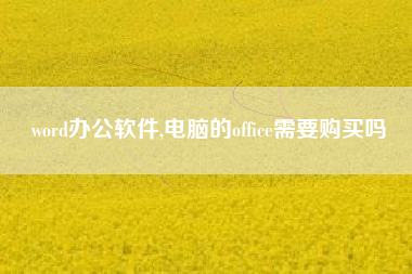 word办公软件,电脑的office需要购买吗
