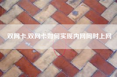 双网卡,双网卡如何实现内网同时上网