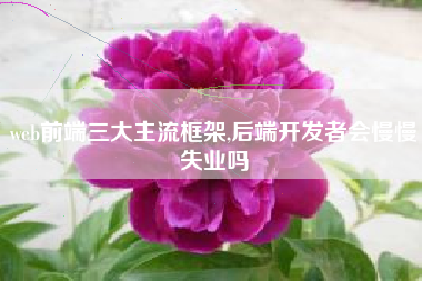 web前端三大主流框架,后端开发者会慢慢失业吗