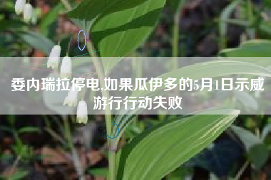 委内瑞拉停电,如果瓜伊多的5月1日示威游行行动失败
