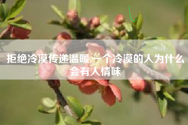 拒绝冷漠传递温暖,一个冷漠的人为什么会有人情味