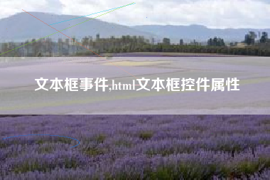 文本框事件,html文本框控件属性