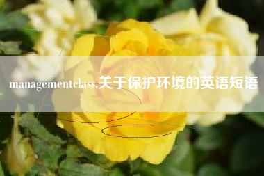 managementclass,关于保护环境的英语短语