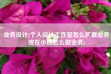 业务设计(个人设计工作室怎么扩展业务或在小区怎么做业务)