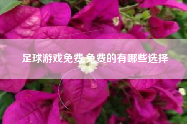 足球游戏免费,免费的有哪些选择