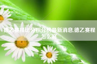 德乙赛程比分积分榜最新消息,德乙赛程怎么样