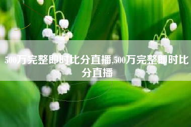 500万完整即时比分直播,500万完整即时比分直播