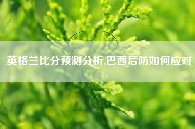 英格兰比分预测分析,巴西后防如何应对